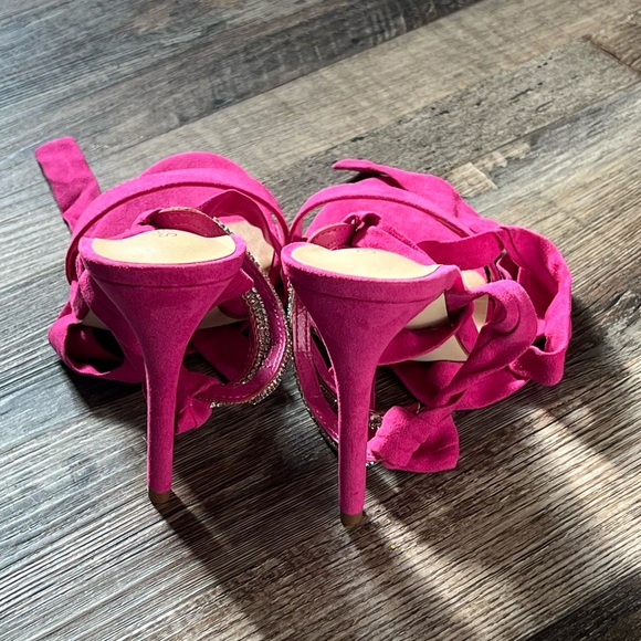 Shoedazzle Pink Slingback Sandals Heels Rhinestone  (NWOT) / Size: 8.5 - Picture 7 of 8